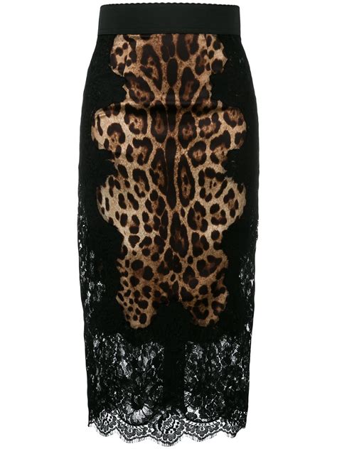 dolce gabbana leopard skirt